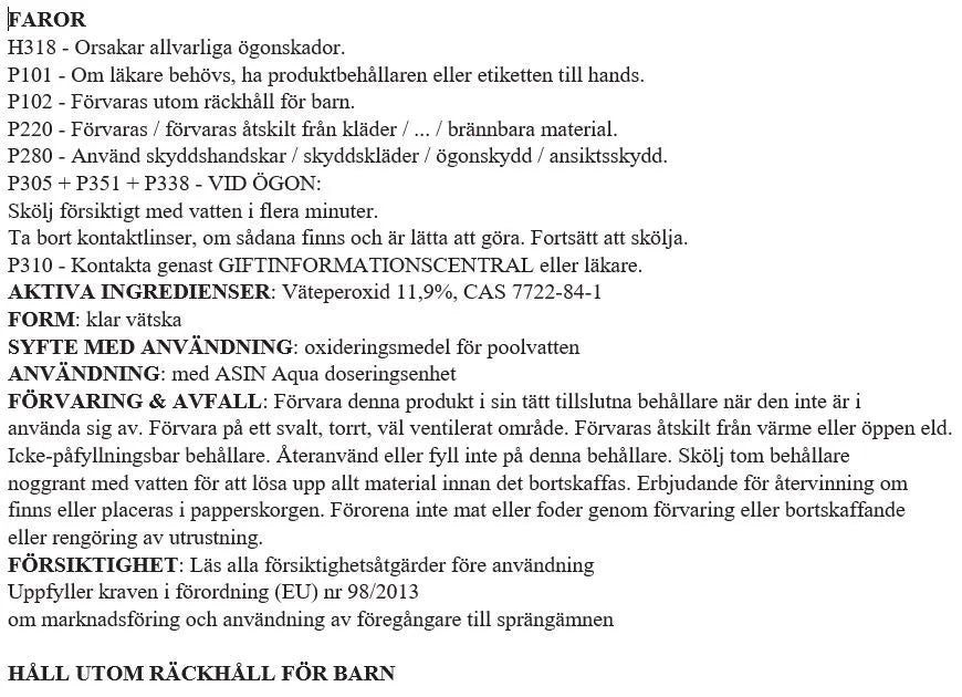 OXY Rengjøringsvæske 20L