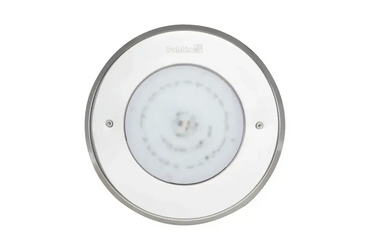 Cirkulär infälld LED-armatur i rostfritt syrafast stål med Pahlen-logo