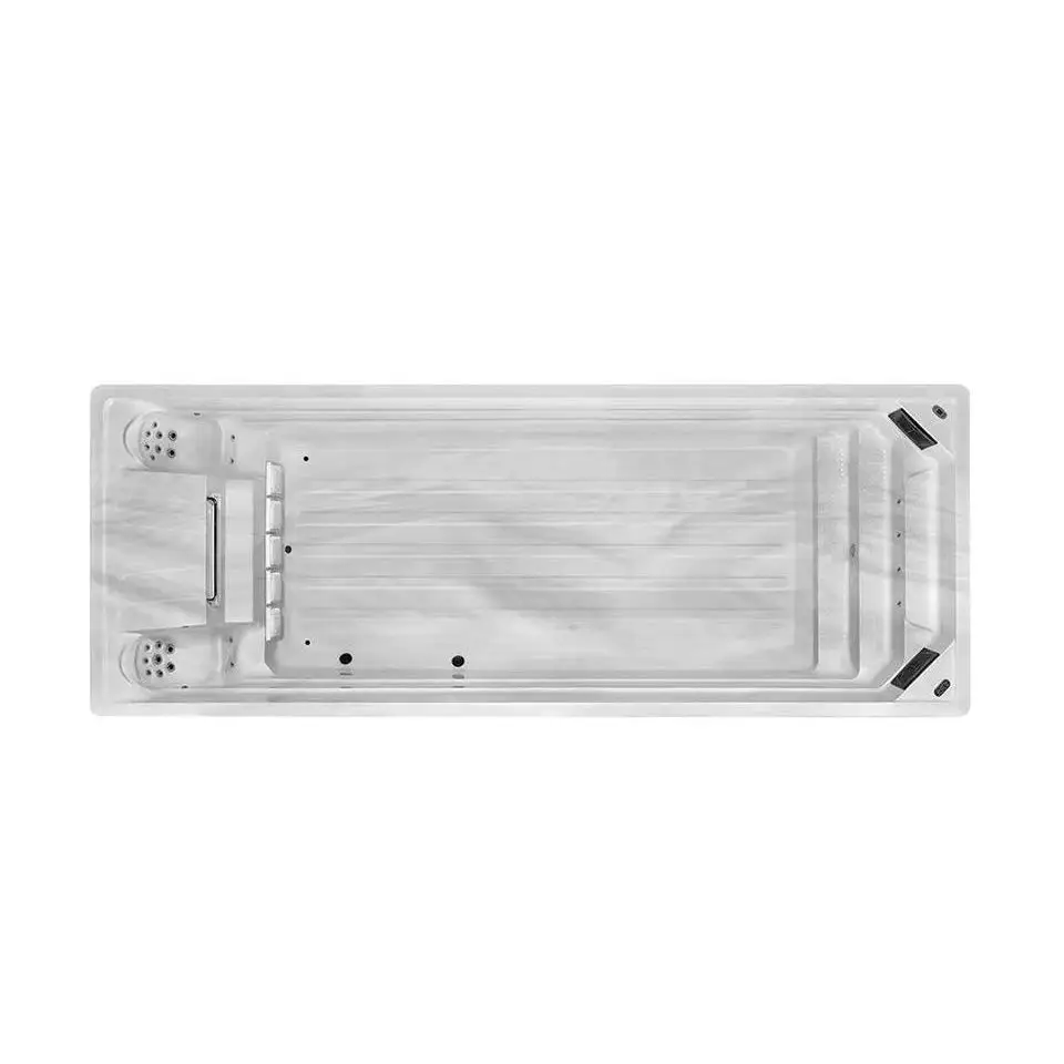 PassionSpa Turbine 8 Grand-swimspa – hvid overflade, marmorlignende inderside, sorte paneler PassionSpa Turbine 8 Grand-swimspa – hvid overflade, marmorlignende inderside, sorte paneler