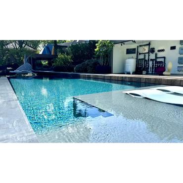 Klar blå självbärande PP pool med 20mm skimmer ovanmark, 3.5x7x1.5m