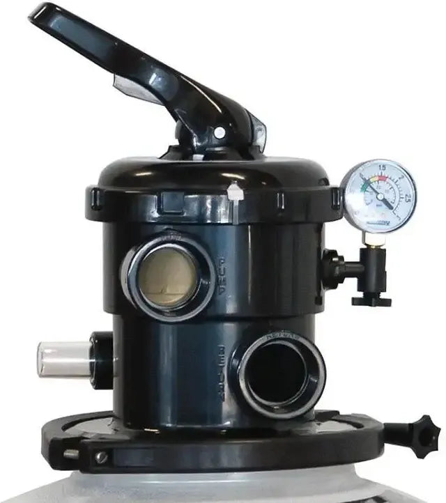 Sandfilter Millenium toppmonterad med manometer i svart plast