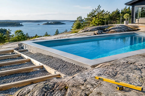Poolbyg på klippe - planlæg fundamentet rigtigt