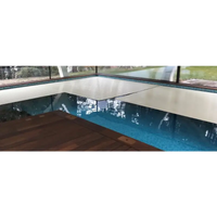 Vit pooltäckning AquaTop nersänkt 800 3.5m bredd med texturerad yta och blå kakelkanter