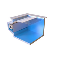 Blå pool med extern motor, 60x14mm ribbad filtrering och ram för AquaTop nersänkt 800 3m bredd