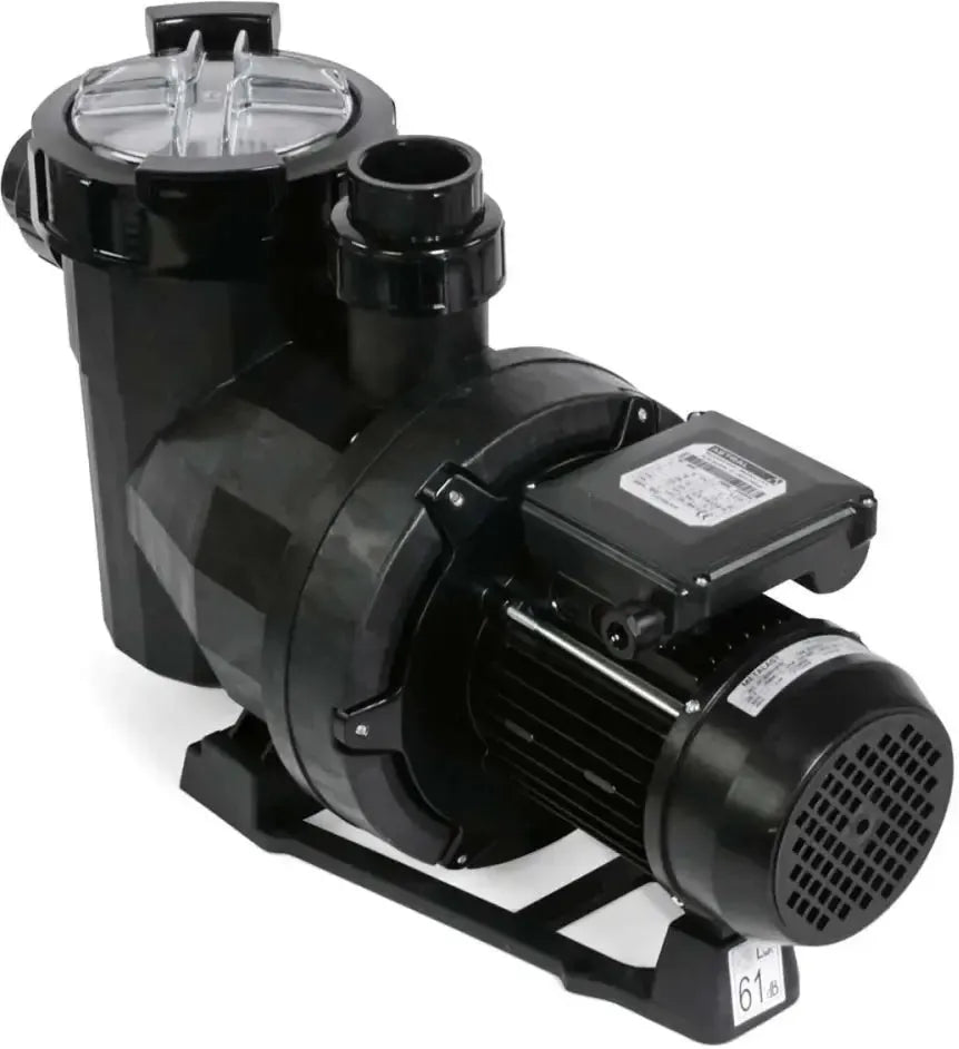 AstralPool Victoria Plus tyst cirkulationspump i svart plast med klar lock