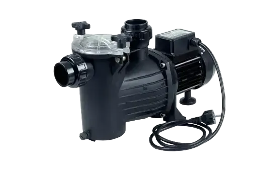 Brilix Preva poolpump i svart plast med transparent filterlock