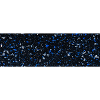 Mörkblå terrazzo poolyta med blåvita glasbitar i Glasfiberpool Aruba 700