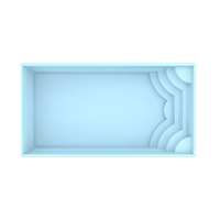 Ljusblå Glasfiberpool Aruba 700 med trappor, 7,20x3,70x1,50m