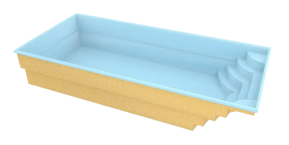 Glasfiberpool Aruba 800 8,20 m x 3,70 m x 1,50 m