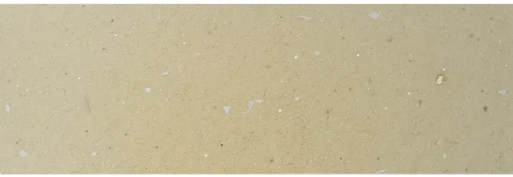 Aruba-glasfiberpool – beige struktureret overflade, hvide og metalliske pletter