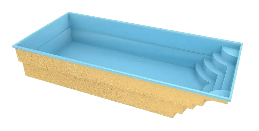 Glasfiberpool Aruba 800 8,20 m x 3,70 m x 1,50 m
