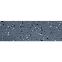 Grå terrazzo yta med svarta, vita och blåa fläckar på Bahama trädgårdspool