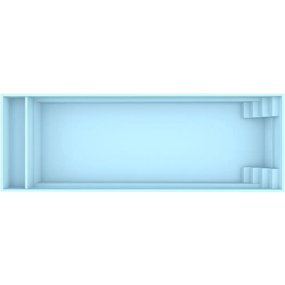 Ljusblå plastbricka med fack för Bahama trädgårdspool 11x3,75x1,50m