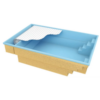 Glasfiberpool Bahama 600 med förstärkt polyester, blå pool och pooltak