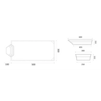 Rektangulär planter med hexagonal bas och intressant form, betongliknande pool