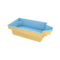 Rektangulär Glasfiberpool Grenada 600 med intressant form och pooltak