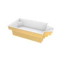 Gul och vit rektangulär medelstor pool Grenada 700 med stegkant