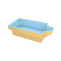 Ljusblå och gul Glasfiberpool Grenada 700 medelstor pool 7x3m