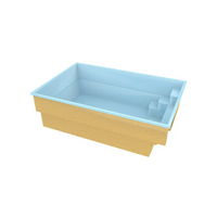 Glasfiberpool Mini Victoria 4,20x2,70x1,30m rektangulär med blå insida och gyllene textur