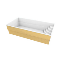 Glasfiberpool Papeete 600 med guldtexturerad exteriör och vit interiör