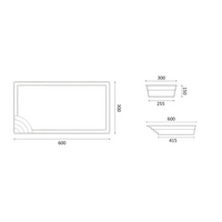 Glasfiberpool Papeete 600 blåtryck med mått 6x3x1,5m