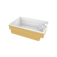 Gul glasfiberpool Victoria 4,70m x 2,70m x 1,30m med trappsteg