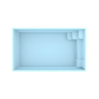 Ljusblå glasfiberpool Victoria 4,70x2,70x1,30m med formade kanter