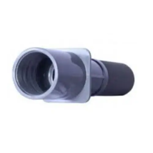 Grå plast rörkoppling d50 lim anslutning med svart gummimuff