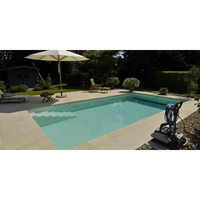 Rektangulär Natura Kiruna Paket pool med turkost vatten och beigekant