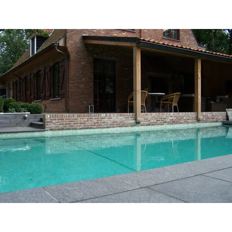 Kantstenspaket 4×8 Natura Napoli paket med turkost pool och betongkanter