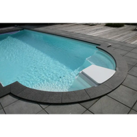 Vit Kantstenspaket 4×8 Natura Napoli paket, vit plastpoolstege med rundade kanter och greppytor