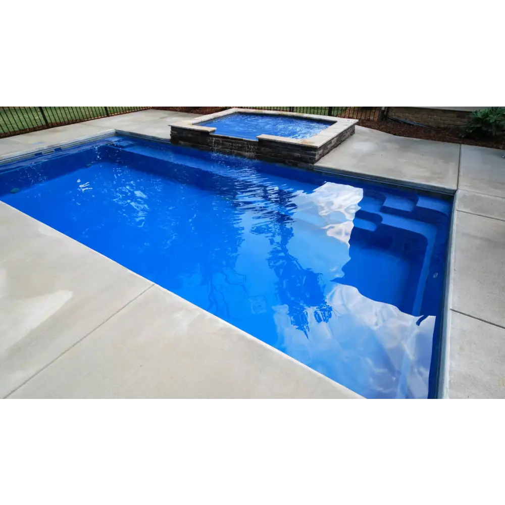 Leisurepools Reflection rektangulär pool med bred simkanal och hot tub