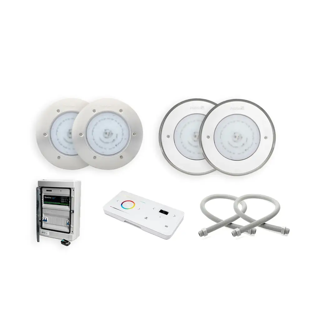 Pahlen Belysningspaket PREMIUM+ med vita runda LED-poolljus i modern design