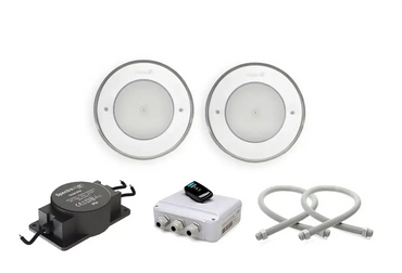 Hver pakke indeholder fire indbyggede LED-lamper med metalrammer
