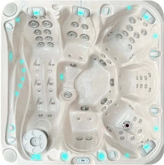 PassionSpa Admire-spabad – blå LED-belysning, massagedyser