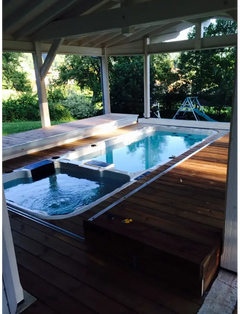 PassionSpa Aquatic 3 Deep-swimspa – hvid og blå inderside, massagedyser