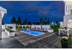 PassionSpa Aquatic 3-swimspa – blå belysning, rektangulær form