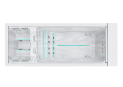 PassionSpa Balance-swimspa – moderne design, hvid overflade, indbyggede siddepladser, turkis belysning
