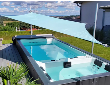 PassionSpa Balance-swimspa – Sport Collection, lyseblå stofmarkise