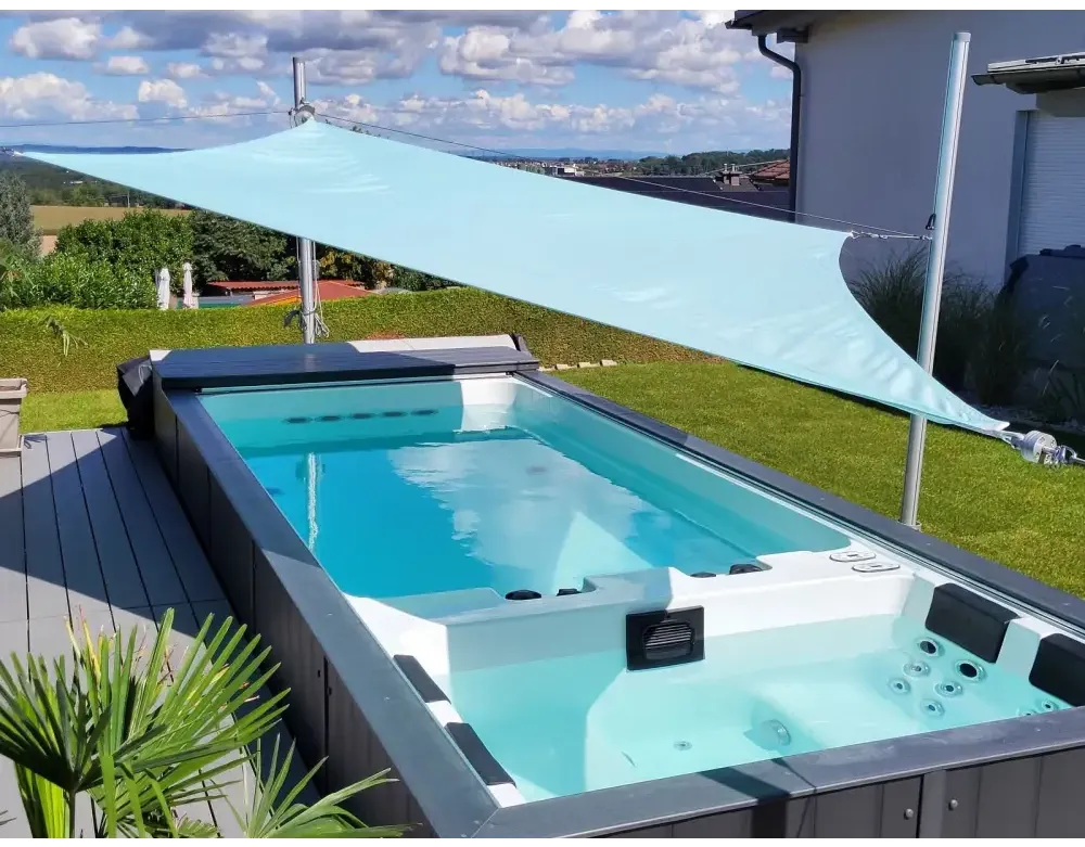 PassionSpa Balance-swimspa – Sport Collection, lyseblå stofmarkise