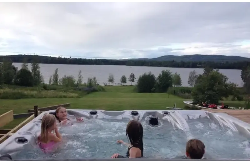 PassionSpa Ecstatic Mighty Wave-spabad – gråt design, boblende vand, fire personer