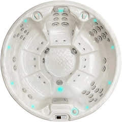 PassionSpa Recharge-spabad – Pure Collection, hvid overflade, blå LED-belysning, massagedyser