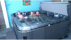 PassionSpa Relax-spabad – Pure Collection, sølvfarvet og sort, strukturerede kanter
