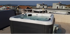 PassionSpa Relax-spabad – Pure Collection, hvid og mørkegrå, sorte paneler