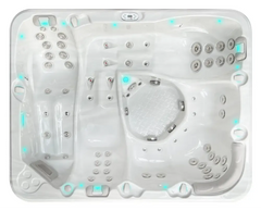 PassionSpa Repose-spabad – Pure Collection, hvid overflade, blå LED-belysning, massagedyser