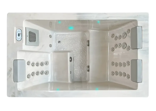 PassionSpa Serene 3-spabad – beige marmormønster, massagedyser