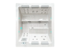 PassionSpa Serene 5-spabad – hvid overflade, rektangulær form, massagedyser, LED-belysning, kontrolpanel