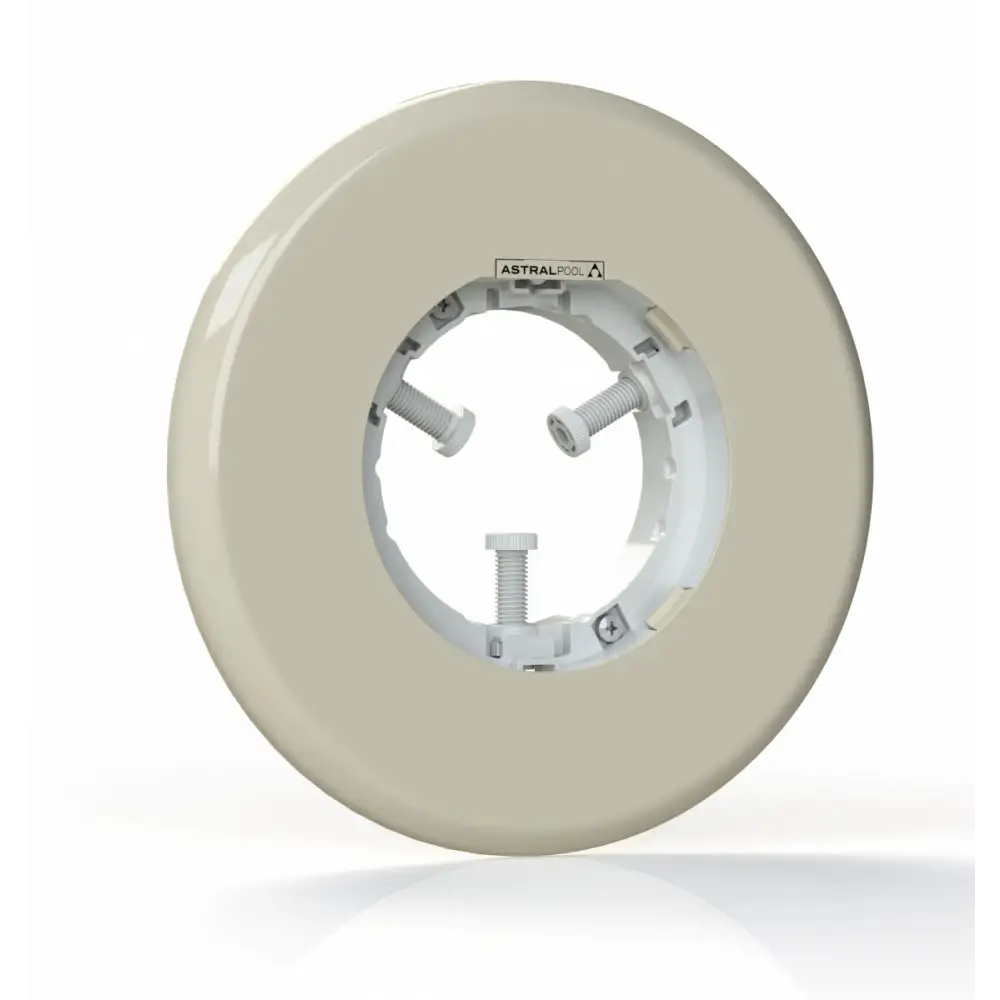 Vit cirkulär LED poollampa Lumiplus Flexi i beige med sken