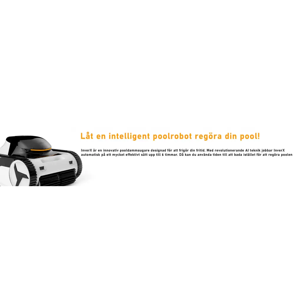 Vit och svart XWarrior InverX X60 poolrobot med orange rand