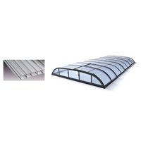 Pooltak Dallas 3x6 i klar kanalplast med böjd glastak